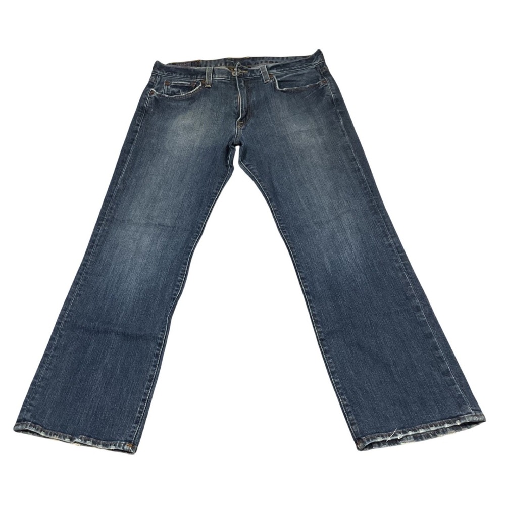 Lucky Brand Vintage‎ Straight Jeans Mens 33 Blue Stretch Distressed